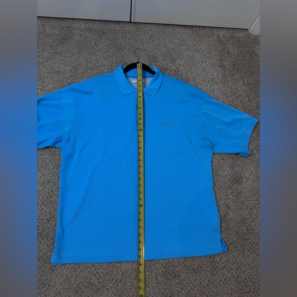 Columbia PFG Omni-Shade Men’s Large Sky Blue Performance Polo UPF Fishing Golf - Picture 9 of 11